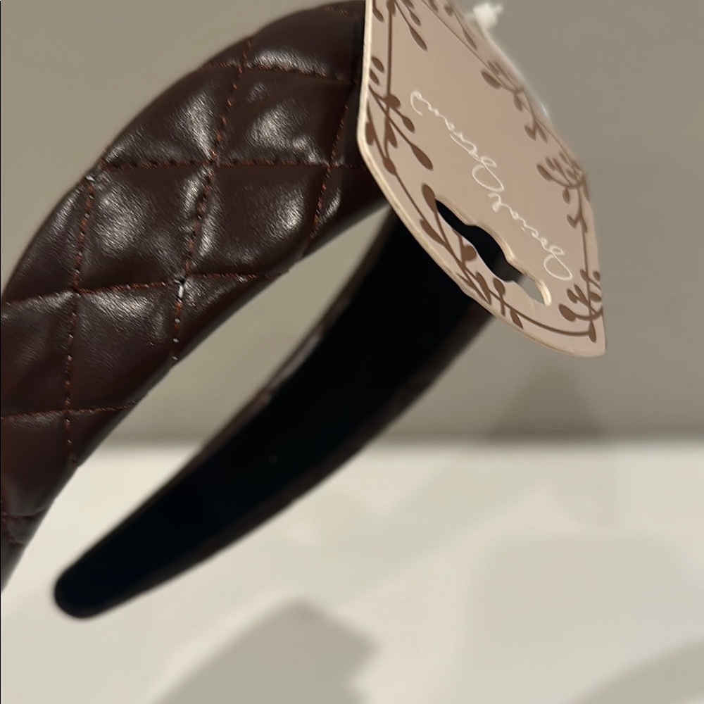 Elegant Brown Quilted Headband by Social Strand NWT